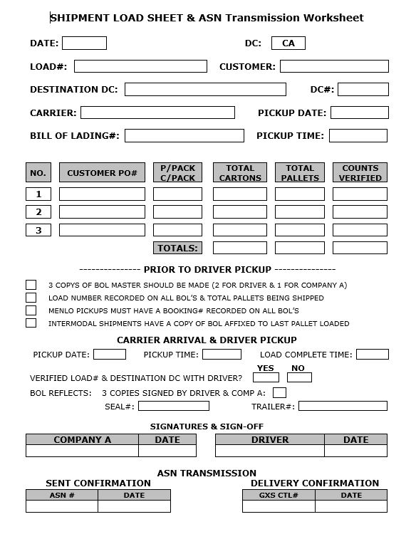 Loadsheet